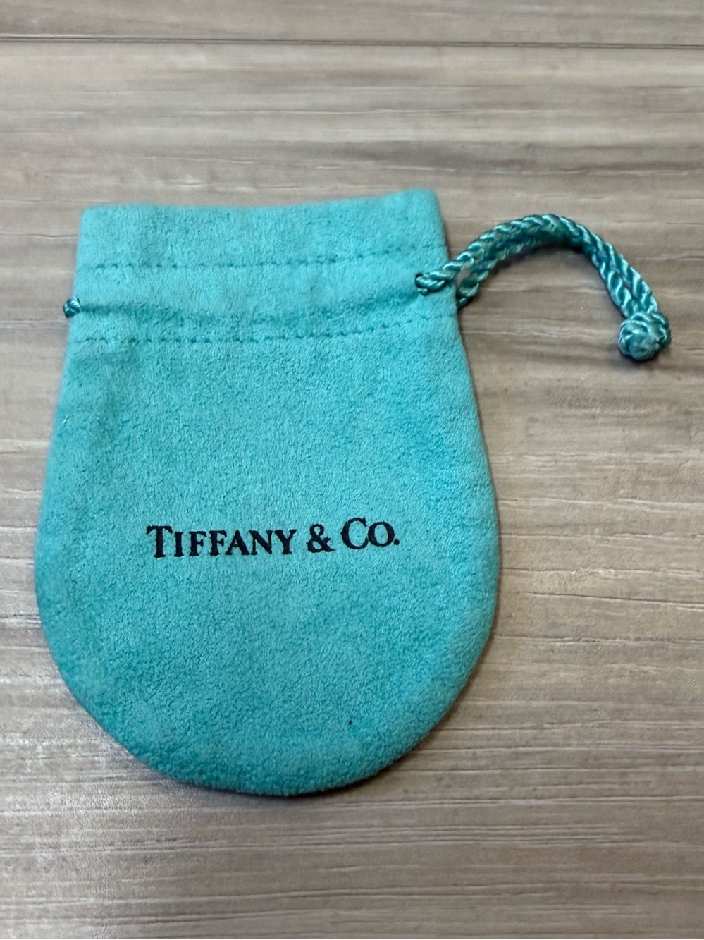 TIFFANY & CO Turquoise Velvet Drawstring Pouch